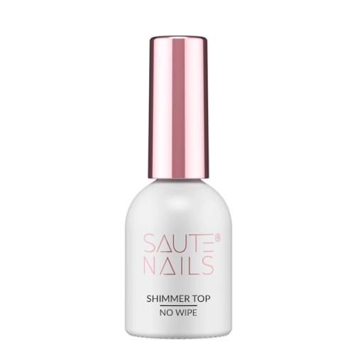 Saute Nails Top Hybrydowy z Drobinkami Shimmer Top No Wipe