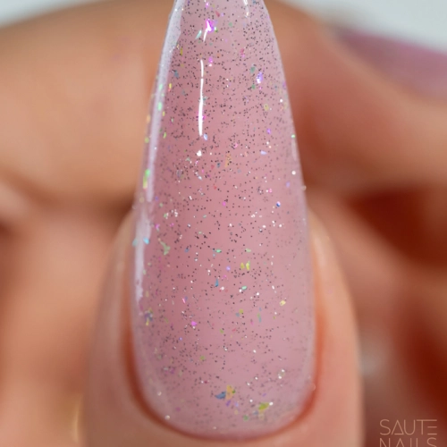 Saute Nails Top Hybrydowy z Efektem Silver Flash