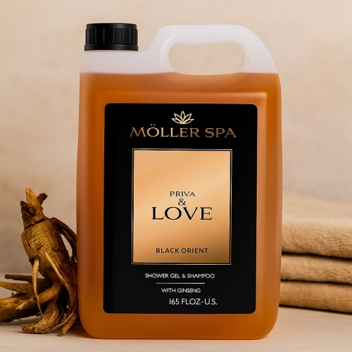 Möller Spa Priya & Love - Szampon i żel pod prysznic 2w1 z żeń-szeniem 5L